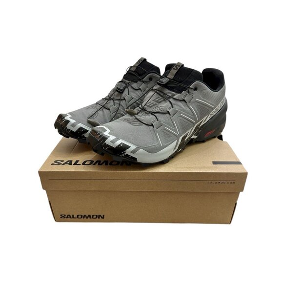 Salomon SPEEDCROSS 6 Trail Running Shoe Mens Size 12 Black Gray Outdoors Comfort - Picture 1 of 9